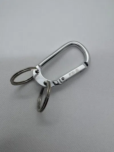 Pre-owned Stussy Carabiner Keychain In Silver