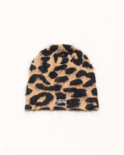 Stussy Cashmere Leopard Skullcap In Animal Print