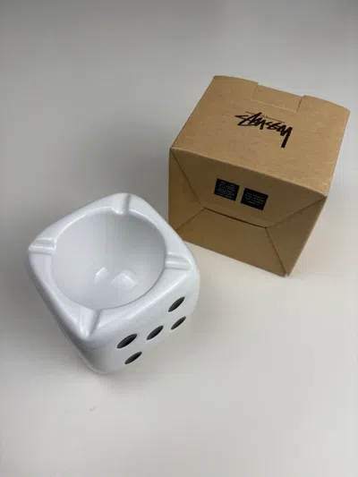 Pre-owned Stussy Ceramic Dice Ashtray In White
