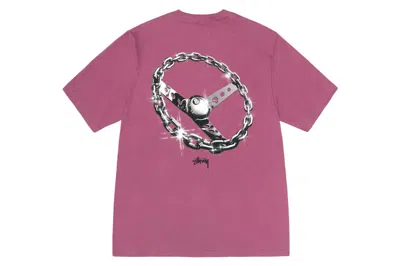 Pre-owned Stussy Chain-link T-shirt Berry