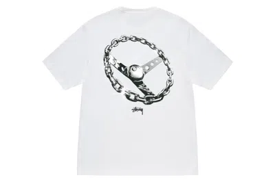 Pre-owned Stussy Chain-link T-shirt White