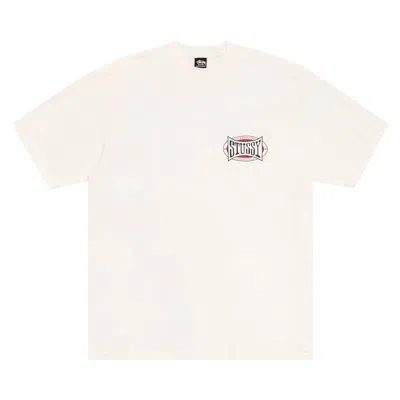 Pre-owned Stussy Champion Oval Tee Pigment Dyed 'natural' | Cream | Men's Size M In White