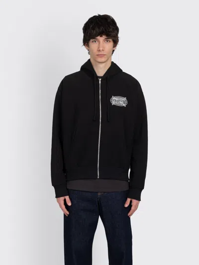 Stussy Champion Oval Zip Hood In Black