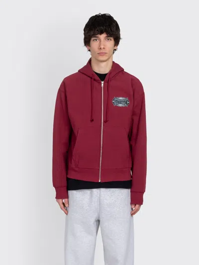 Stussy Champion Oval Zip Hood In Red