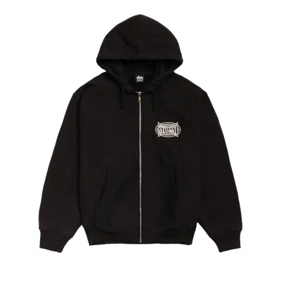 Pre-owned Stussy Champion Oval Zip Hoodie 'black' | Men's Size L