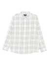 Stussy Checked Long-sleeve Shirt In White