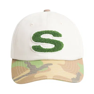 Pre-owned Stussy Chenille S Snapback Cap 'woodland Camo' | White | Men's Size Onesize