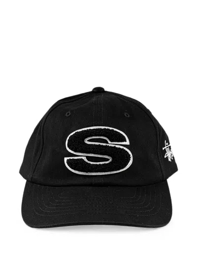 Stussy Chenille-patch Low Pro Baseball Cap In Black