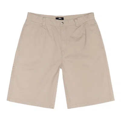 Pre-owned Stussy Chino Work Short 'khaki' In Cream
