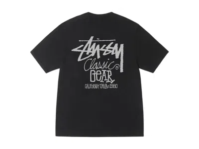 Pre-owned Stussy Classic Gear Pigment Dyed Tee Shirt In Black