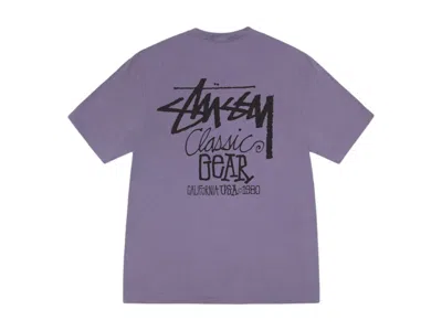 Pre-owned Stussy Classic Gear Pigment Dyed Tee Shirt In Grape