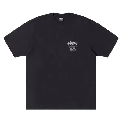 Pre-owned Stussy Classic Gear Tee Pigment Dyed 'faded Black/white' | Men's Size Xl