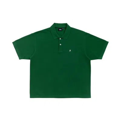 Pre-owned Stussy Classic Pique Polo 'pine' | Green | Men's Size Xl