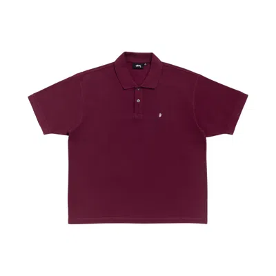 Pre-owned Stussy Classic Pique Polo 'plum' | Red | Men's Size S