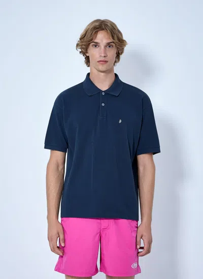 Stussy Classic Piqué Polo Shirt In Navy