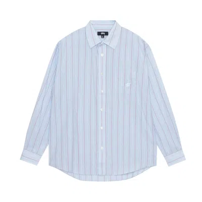 Pre-owned Stussy Classic Striped Shirt 'light Blue'
