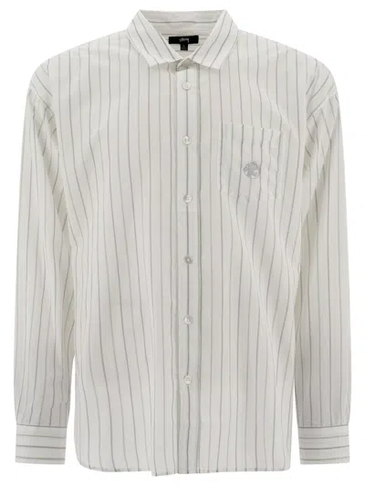 Stussy Classic Striped Shirt Shirts In White