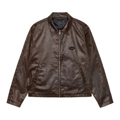 Pre-owned Stussy Club Jacket Coated 'dark Brown'