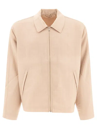 Stussy Long-sleeved Casual Jacket In Beige