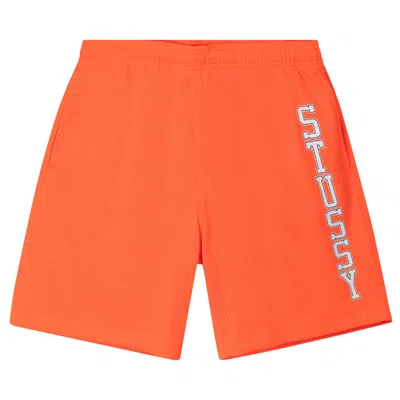 Pre-owned Stussy Collegiate Mesh Short 'orange'