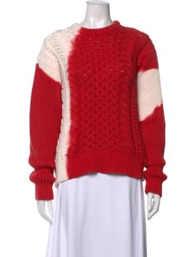 Pre-owned Stussy Colorblock Pattern Crew Neck Sweater In Red