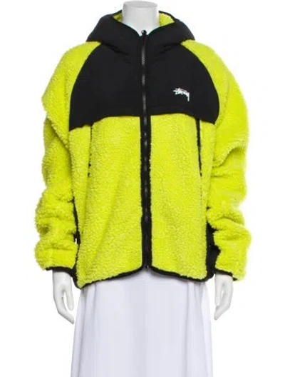 Pre-owned Stussy Colorblock Pattern Jacket In Green