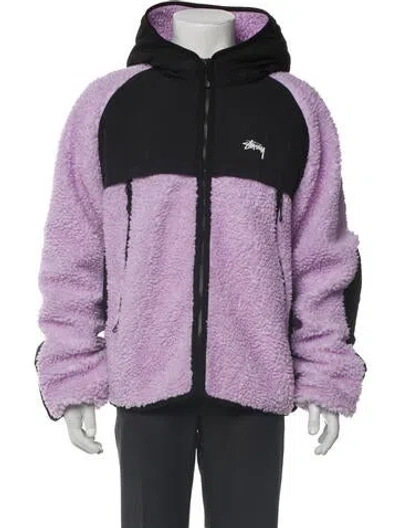 Pre-owned Stussy Colorblock Pattern Jacket In Purple