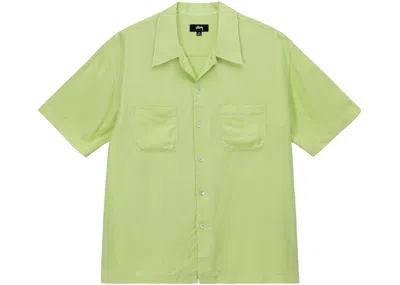 Stussy Contrast Pick Stitched Shirt In Green