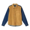 Stussy Corduroy Denim Mix Shirt 'brown Blue' In Gold