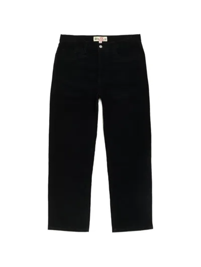Stussy Corduroy Straight-leg Trousers In Black