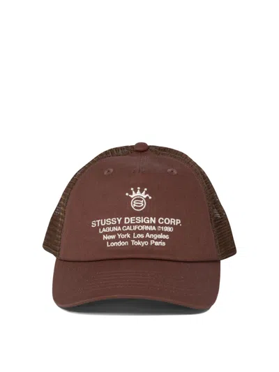 Stussy Corp Design Hats Brown