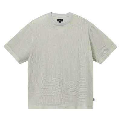Pre-owned Stussy Cotton Mesh Short-sleeve Crew 'bone' In Grey