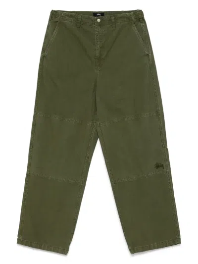 Stussy Cotton Trousers In Green