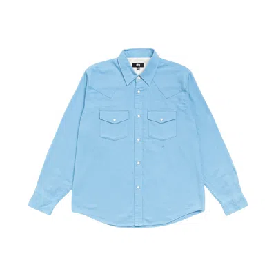Pre-owned Stussy Cotton Silk Western Shirt 'blue' | Men's Size Xl