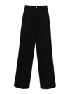 Stussy Straight-leg Cotton Trousers In Black