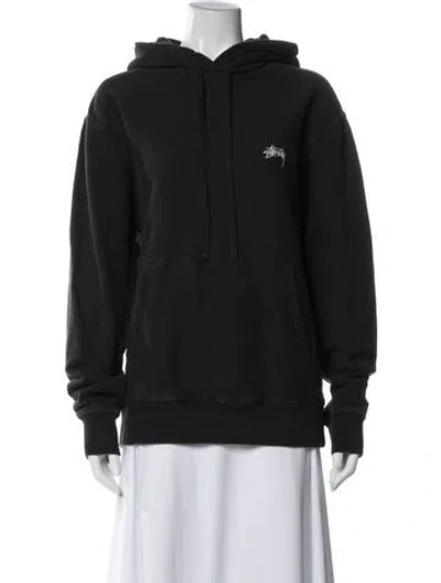 Pre-owned Stussy Crew Neck Long Sleeve Hoodie In Blue