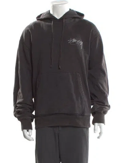Pre-owned Stussy Crew Neck Long Sleeve Hoodie In Gray