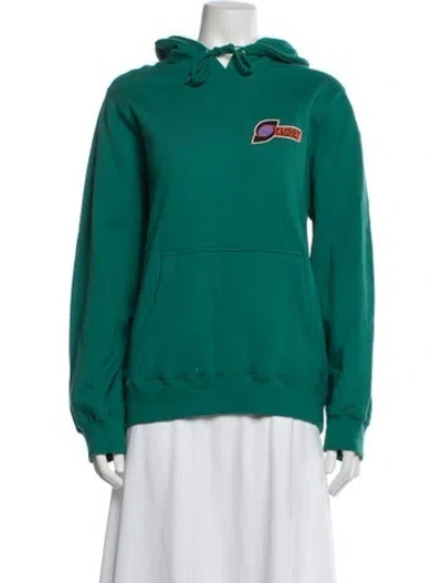 Pre-owned Stussy Crew Neck Long Sleeve Hoodie In Green