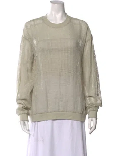 Pre-owned Stussy Crew Neck Long Sleeve Sweatshirt In Yellow