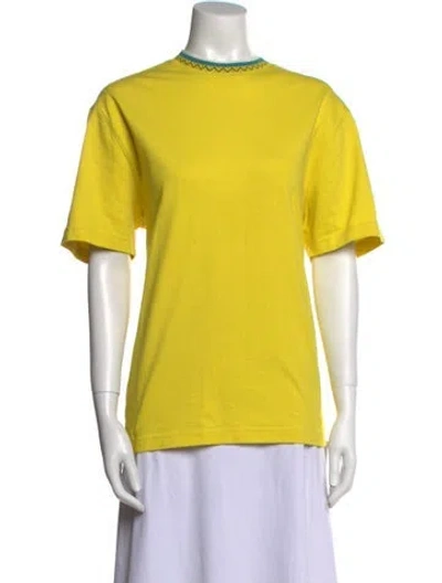 Pre-owned Stussy Crew Neck Short Sleeve T-shirt In Yellow