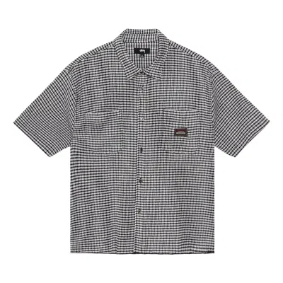 Pre-owned Stussy Crinkled Check Short-sleeve Shirt 'black' | Men's Size M
