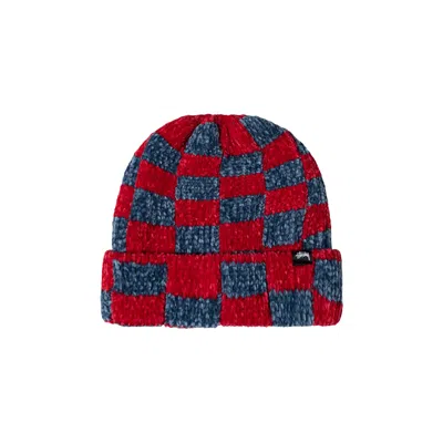 Pre-owned Stussy Crochet Checkered Beanie 'red' | Men's Size Onesize