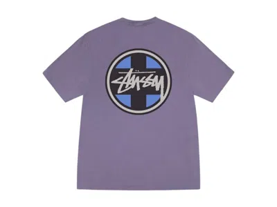 Pre-owned Stussy Cross Dot Pigment Dyed Tee Shirt In Grape In Purple