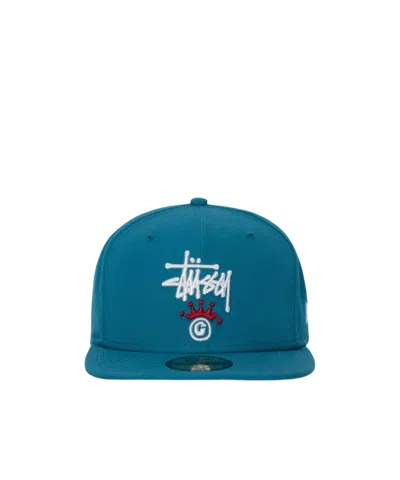 Stussy Crown Logo Embroidered Hat In Blue