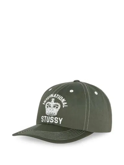 Stussy Crown-print Baseball Cap In Brown