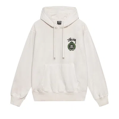 Pre-owned Stussy Crown Wreath Pigment Dyed Hoodie 'natural' In Cream