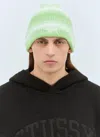 Stussy Cuff Basic Striped Beanie Hat In Green