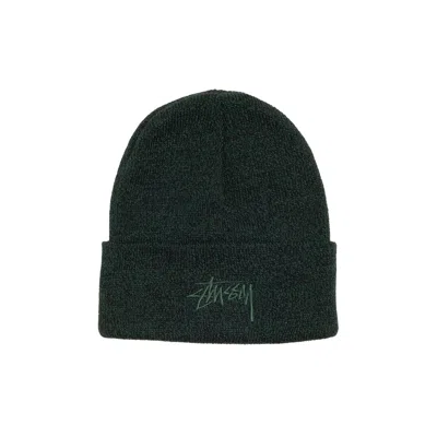 Pre-owned Stussy Cuff Beanie Stock 'marled Hunter Green' | Men's Size Onesize