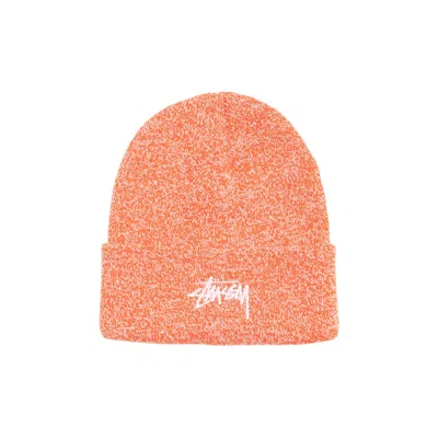 Pre-owned Stussy Cuff Beanie Stock 'marled Orange' | Men's Size Onesize