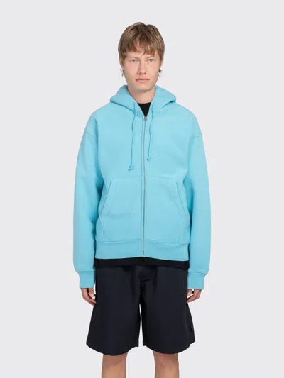 Stussy Cursive Applique Zip Hood In Blue